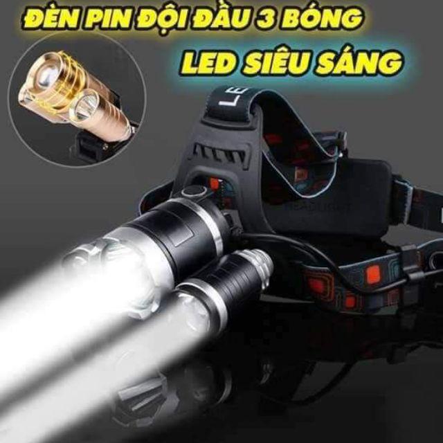 Đèn pin đội đầu 3 bóng siêu sáng