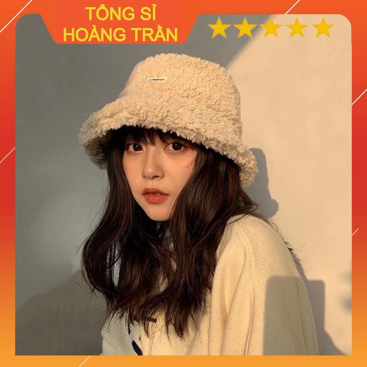 Mũ Lông cừu Bucket Retro Phong Cách Hàn Quốc Mũ lông cừu nữ mềm giữ ấm Thu Đông Ulzzang