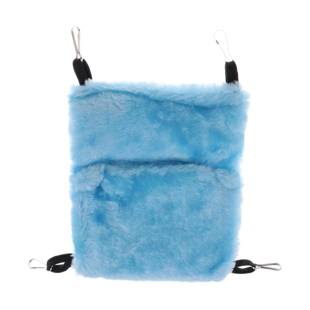 Double-deck Short Plush Hammock Swing Cage Hanging Bed for Rat, Hamster, Ferret, Rabbit , Parrot