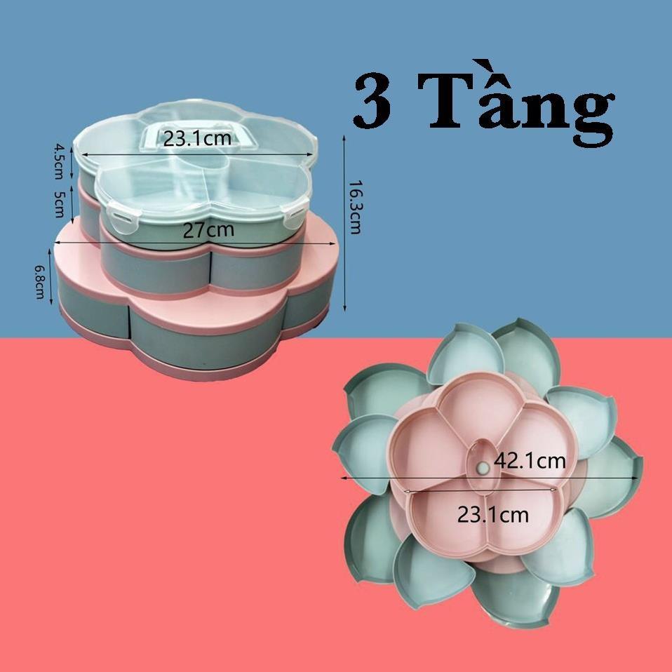 KHAY ĐỰNG MỨT 10 NGĂN DẠNG XOAY HÌNH CÁNH HOA TẾT 2021