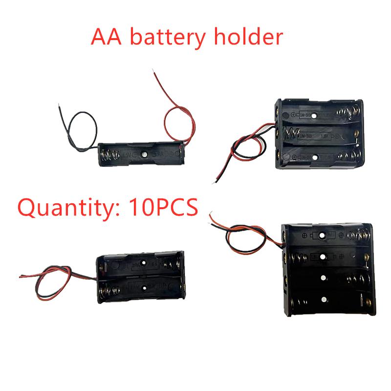 5 Hộp đựng pin nguồn AA Hộp lưu trữ Hộp đựng đa mục đích Tự làm Giá đỡ pin AA LR6 Hộp đựng có dây cáp Màu sắc: 3AA 10 CÁI