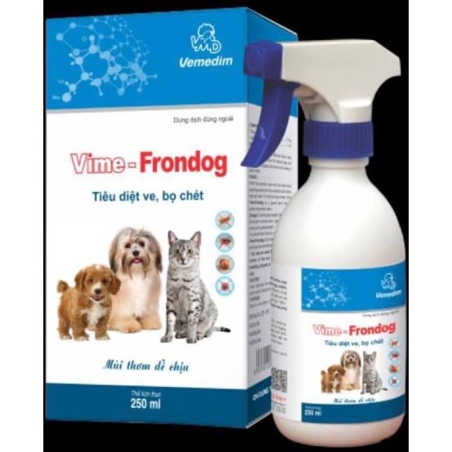 Xịt ve rận cho chó mèo VIME FRONDOG 250ML dùng được cho chó mèo con và đang mang thai