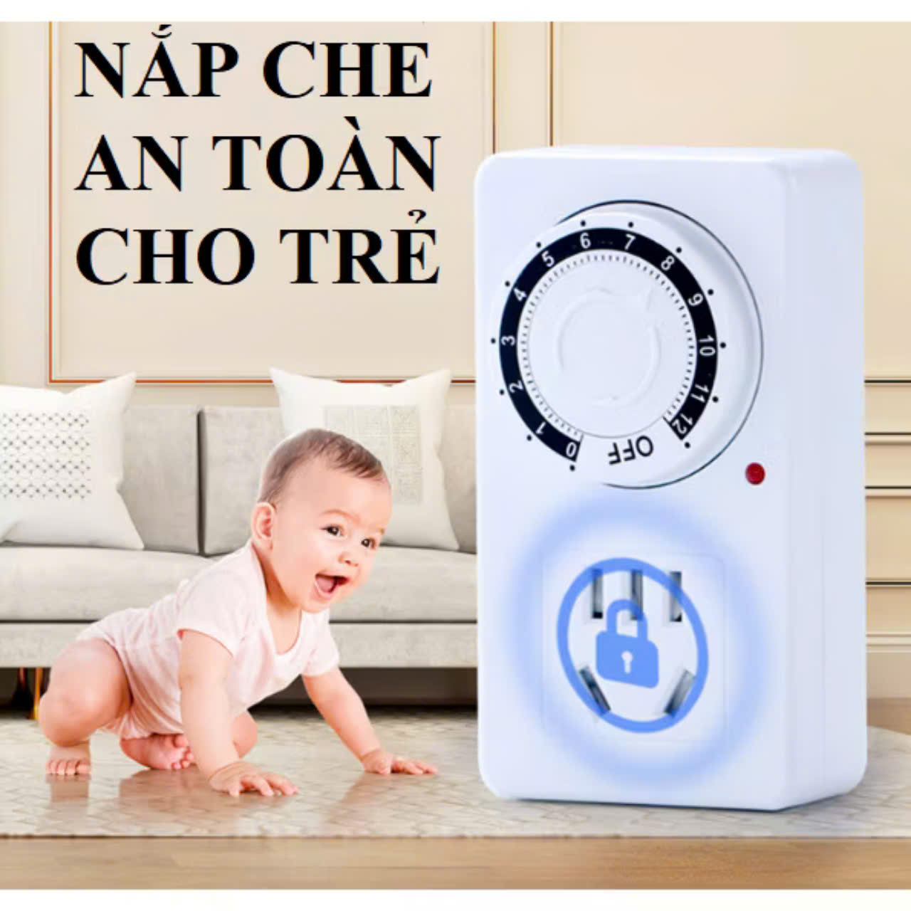 Ổ cắm hẹn giờ cơ MK-958 hẹn giờ tắt sử dụng đơn giản công suất 10A/220V, Chính hãng + Tặng Phích chuyển đổi từ 3 chấu sang 2