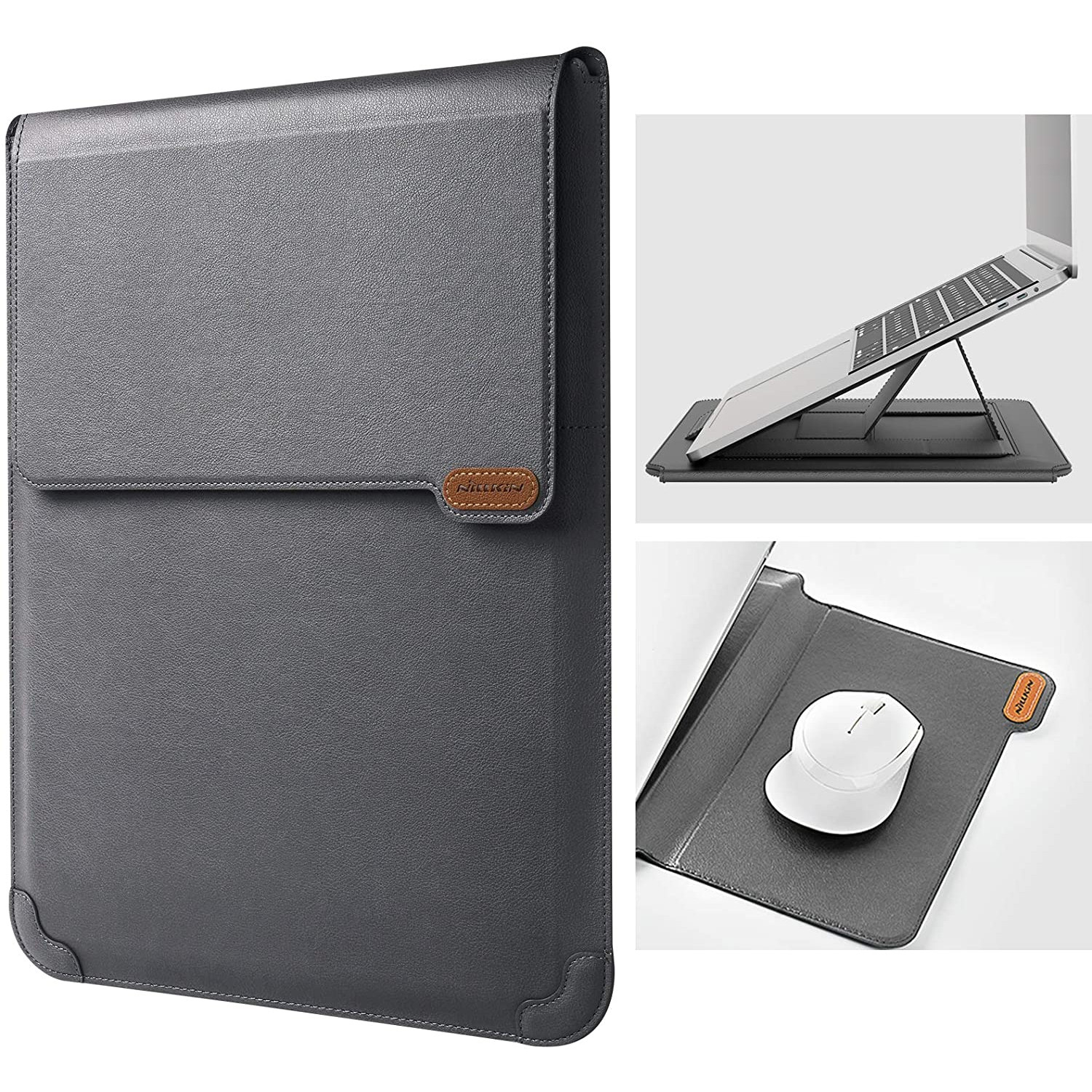 Túi chống sốc Macbook Laptop đa năng kiêm giá đỡ &amp; miếng lót chuột hiệu Nillkin Sleeve Case Stand Adjustable hỗ trợ làm việc bảo vệ 360 độ - hàng chính hãng