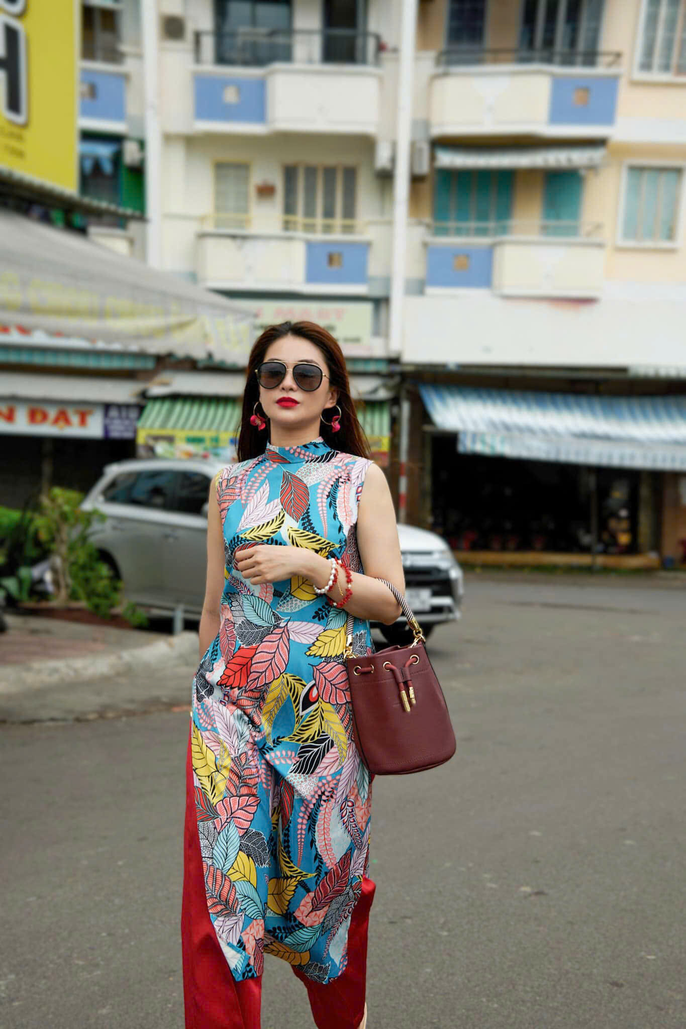 Áo Dài Cách Tân Ngọc Hà ADA004 thời trang thiết kế Hity