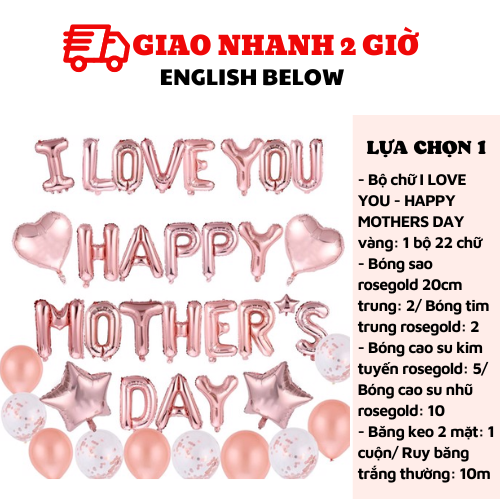 Bộ bong bóng trang trí ngày Mother's Day combo balloon mfd27