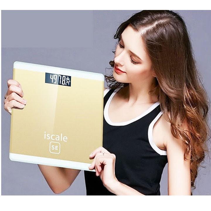 Cân sức khỏe điện tử mặt kính cường lực TẶNG THƯỚC DÂY