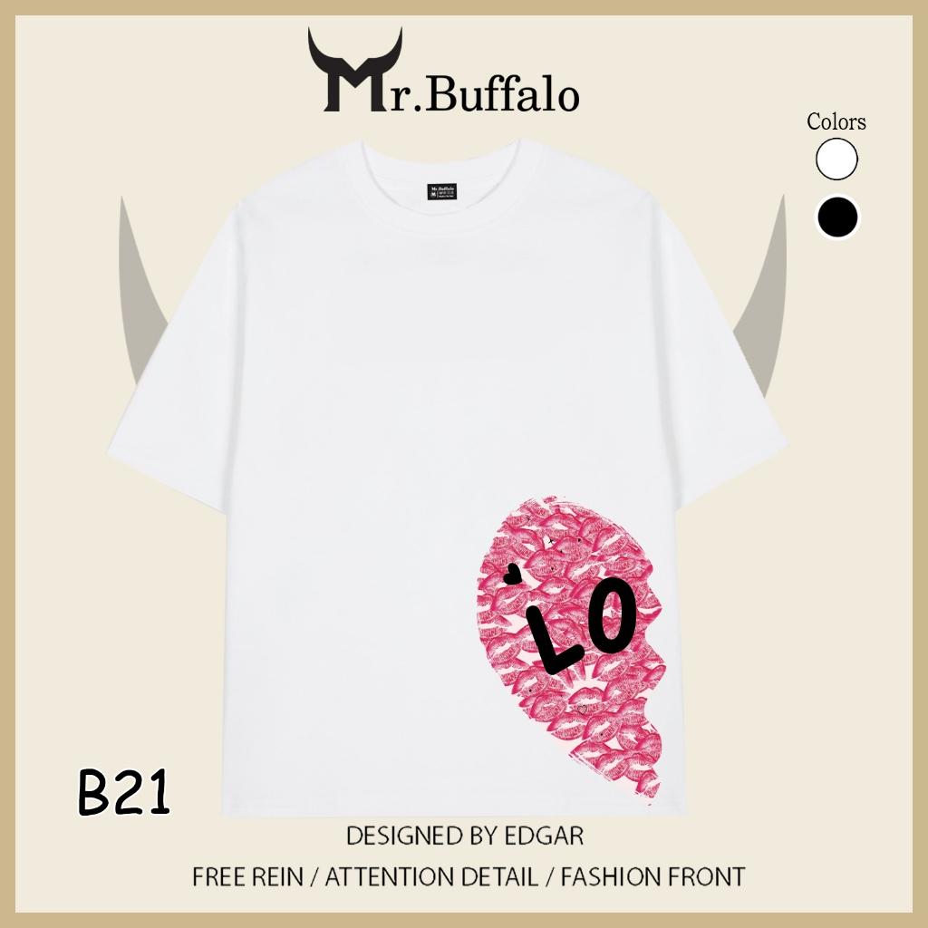 Áo Thun Đôi, Cặp Mr.Buffalo "Love" Tshirt Cotton 100% có bigsize Unisex Local Brand B21B22 - B21 Trắng, B21 Trắng