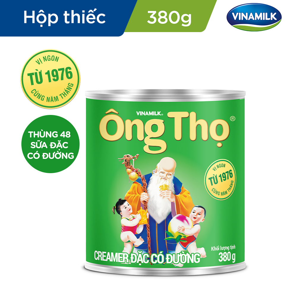 Thùng 48 sữa đặc có đường Ông Thọ xanh lá - Hộp thiếc 380g