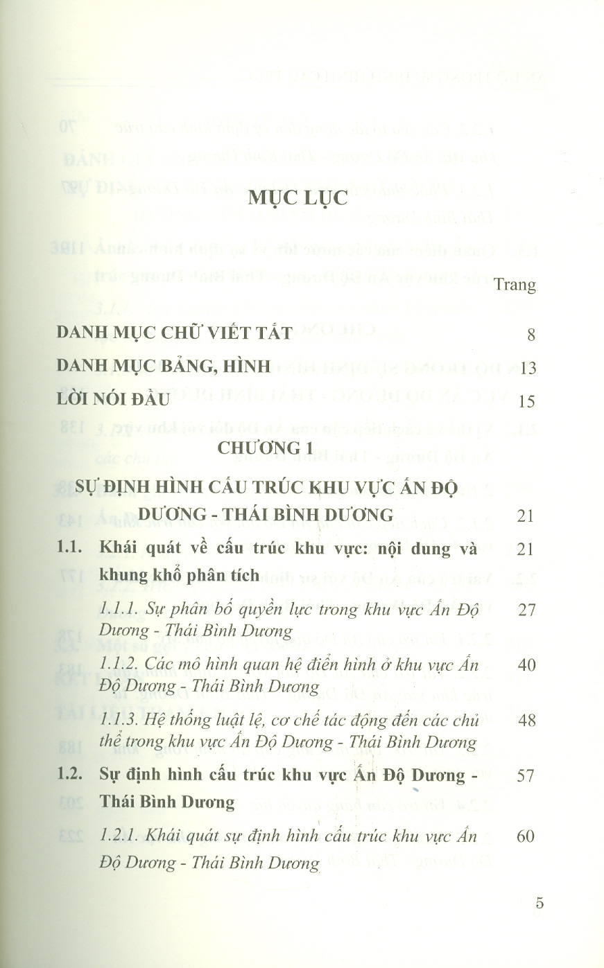 ẤN ĐỘ Trong Sự Định Hình Cấu Trúc Khu Vực ẤN ĐỘ DƯƠNG - THÁI BÌNH DƯƠNG (Sách chuyên khảo)