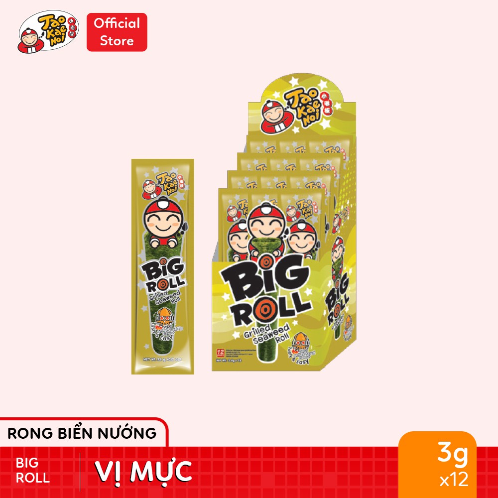 Combo 2 hộp Snack Rong Biển Taokaenoi BIG ROLL Thái Lan nhiều vị  Hộp 12 cái x 3g