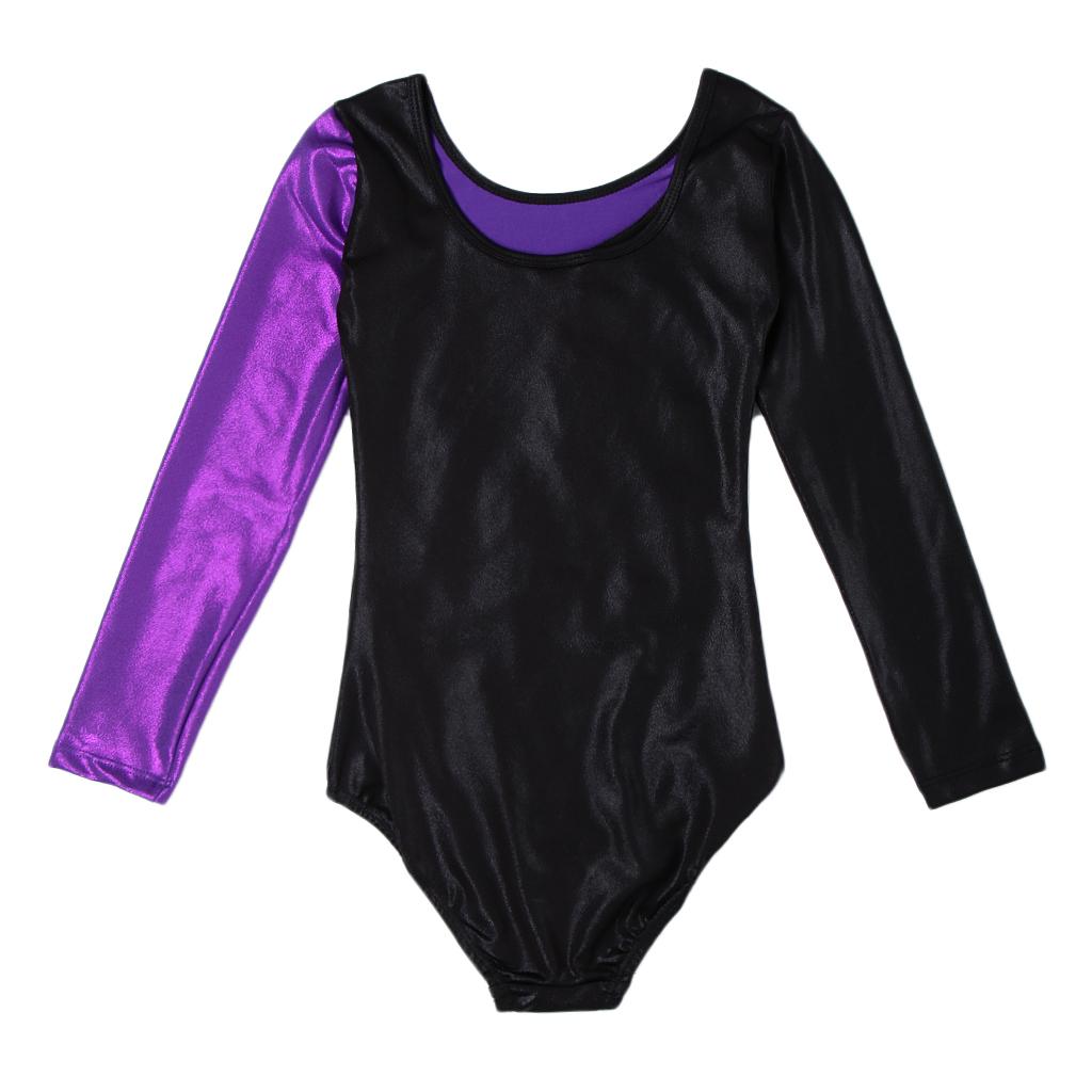 Kid Girl Leotard Ballet Dance Costume Long Sleeve Bodysuit Unitard Dancewear