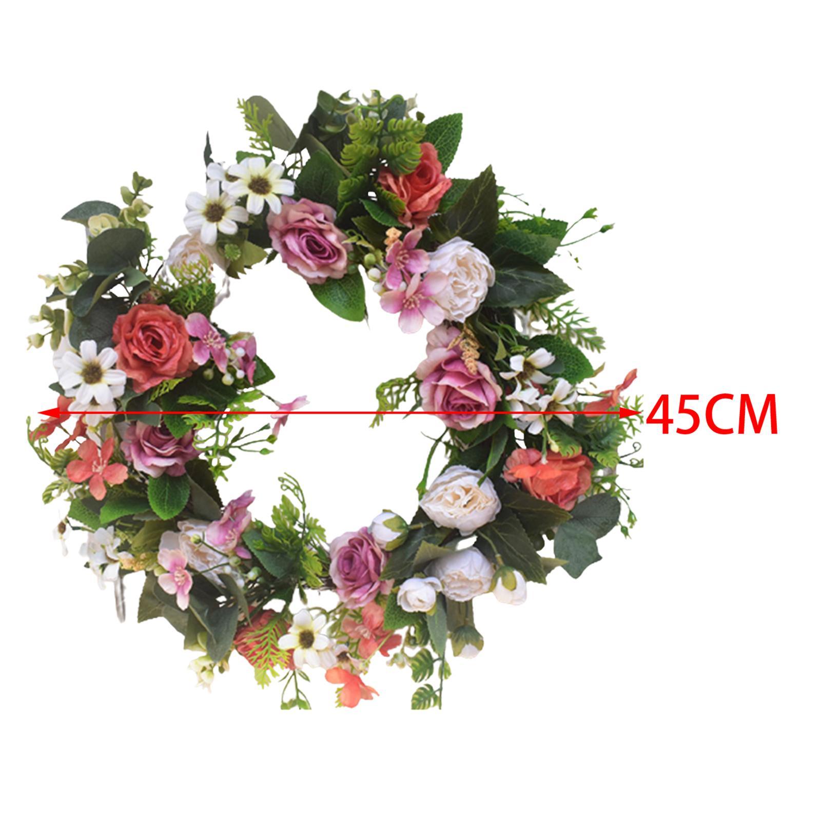 Artificial Artificial Flower Wreath 45cm Simulation Rose Wedding Decor