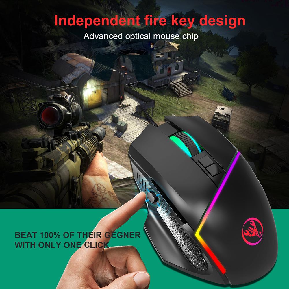 Combo Bàn phím và Chuột HXSJ A876 + V100 chơi game một tay với DPI có thể điều chỉnh