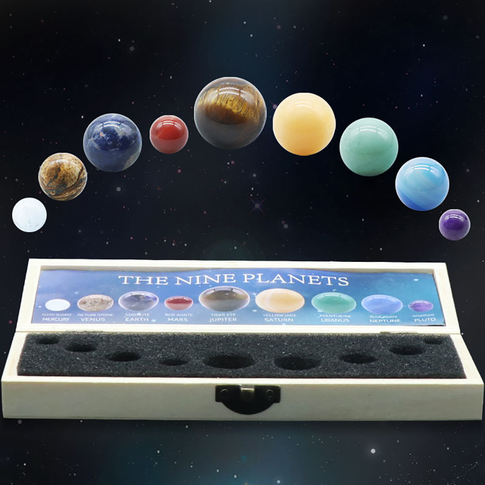 Hộp Đá Thanh Tẩy Phong Thủy Hệ 9 Đá Hành Tinh The Nine Planets