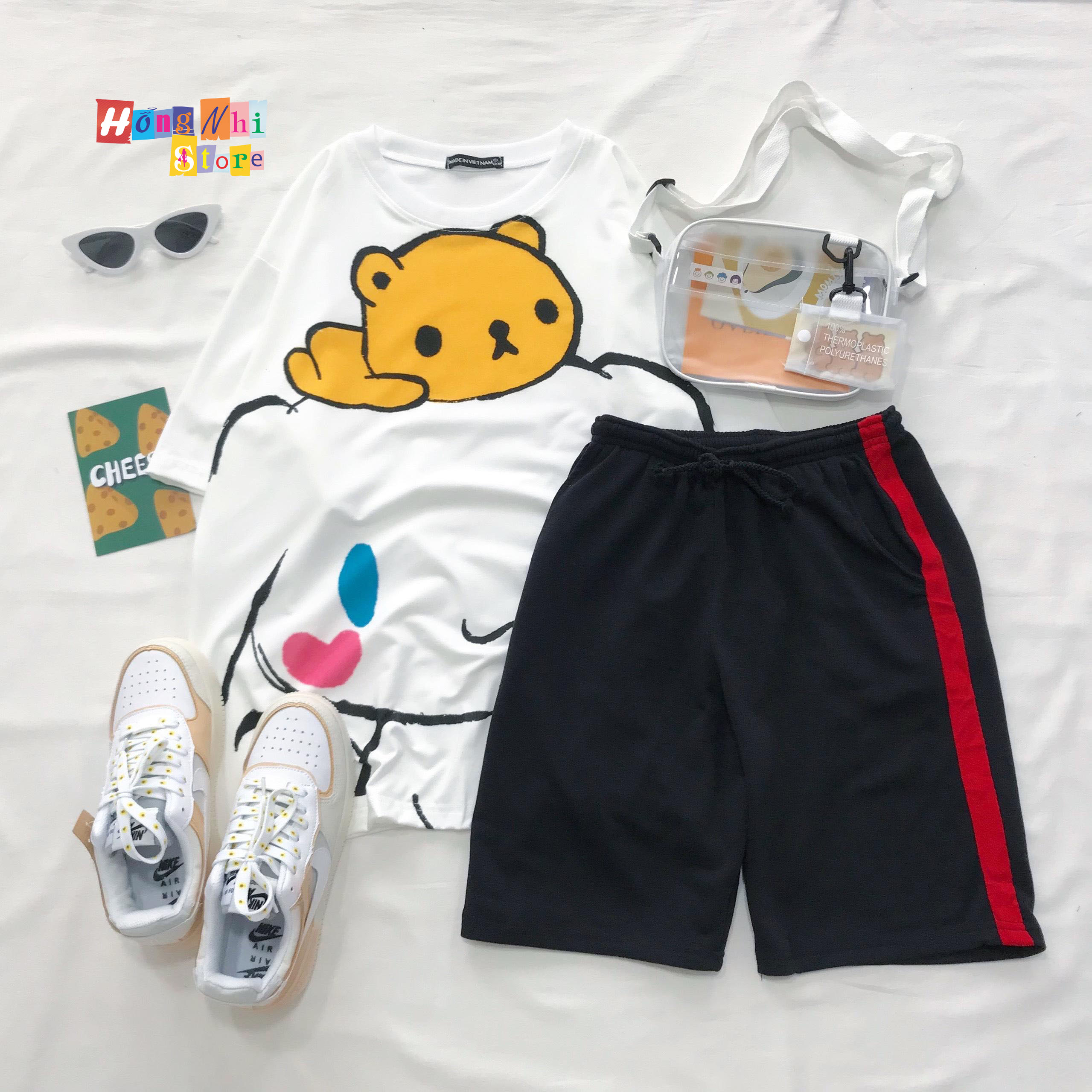Quần Short Thun 1 Line Sọc Đỏ Unisex - MM