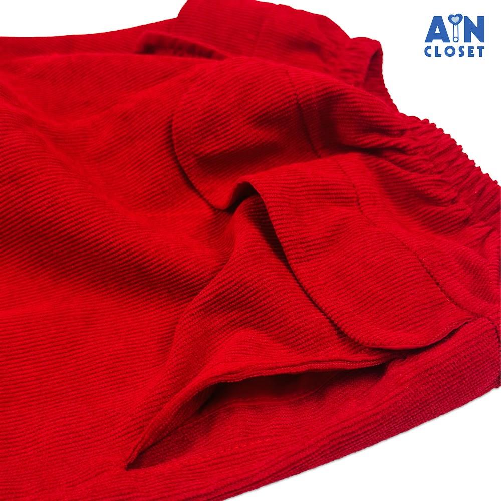 Quần Baggy Dài bé gái Đỏ Trơn Nhung tăm. - AICDBGB1UJOJ - AIN Closet