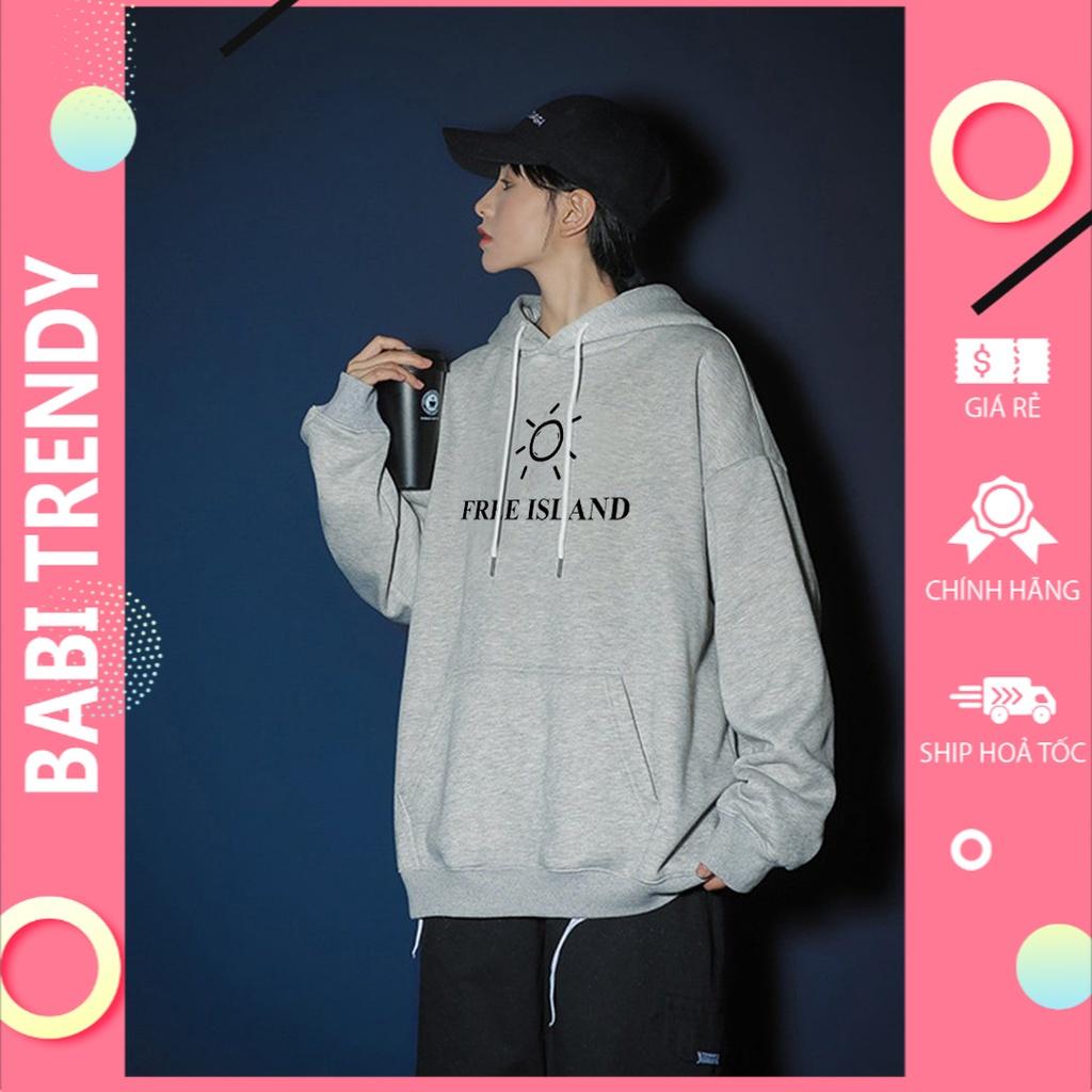 Áo hoodie nam nữ áo khoác FREE ISLAND unisex nỉ phong cách ovesize siêu đẹp Form Rộng – ST16 - babitrendy
