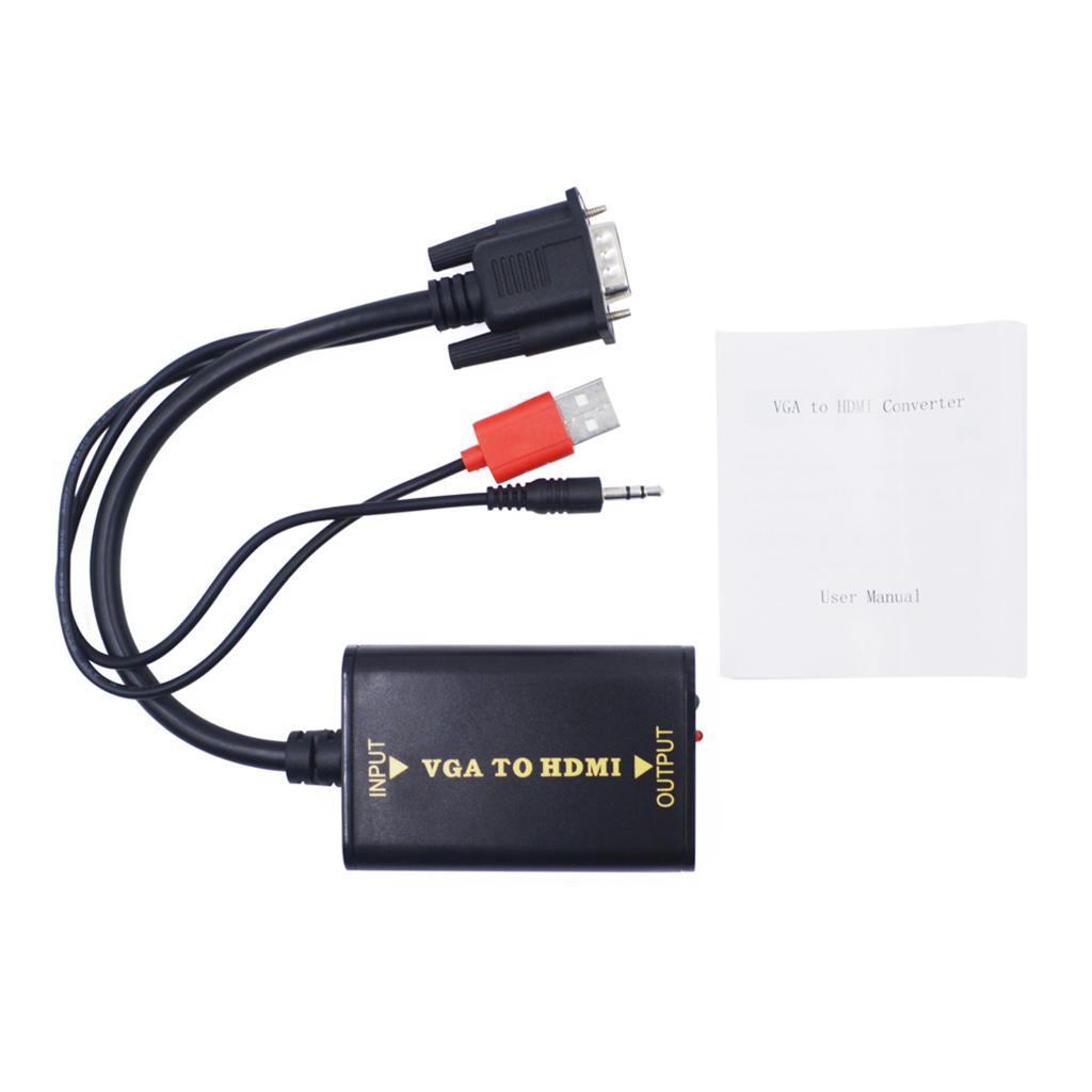 VGA To Converter Video Audio AV Cable 3.5mm Cable for HDTV Laptop