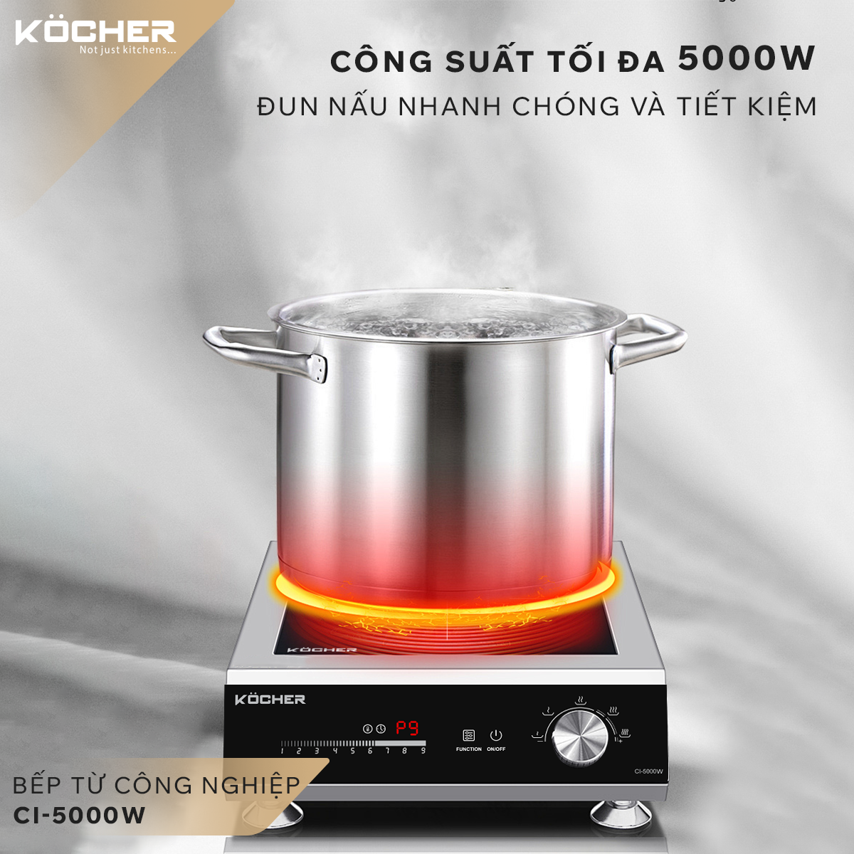 Bếp Từ Công Nghiệp Kocher CI-5000W - Hàng Chính Hãng