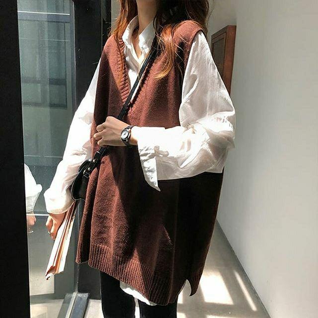 Gilet nữ trơn phong cách Hàn Quốc ulzzang