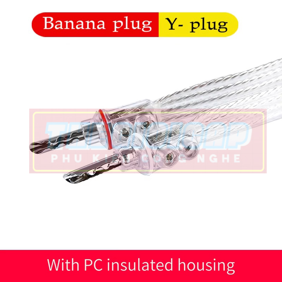 Bộ 02 Dây Loa AUDIOMECA S30 Jack Bắp Chuối Mạ Bạc Cao Cấp Dài 1.5m - Hàng Nhập Khẩu