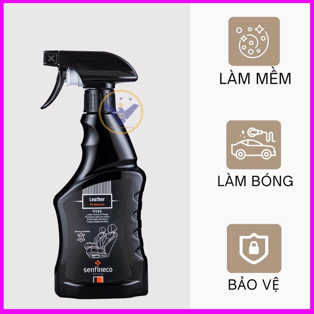 Dung dịch vệ sinh nội thất làm mềm ghế da ô tô Senfineco 9955 Leather Protectant - Made in Germany - 380ml