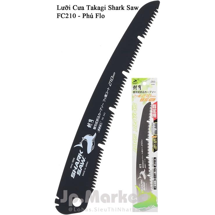 Cưa Cây Xếp Cong Takagi Shark Saw FC210 Phủ Flo Chống Dính Mủ Cây | Lưỡi Có Cửa Sổ Thoát Mạt Cưa | Thép SK-85 | Có Lưỡi Cưa Thay Thế Dự Phòng