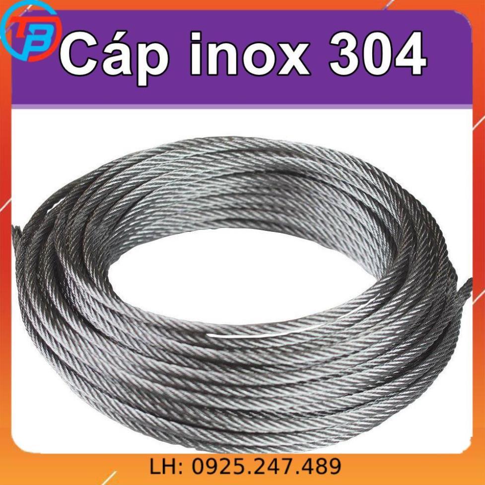 Cáp inox 304 (1ly, 1 ly rưỡi, 2 ly, 3 ly, 4 ly) - Cuộn 100 mét CÁP THÉP Thái Bình Vina