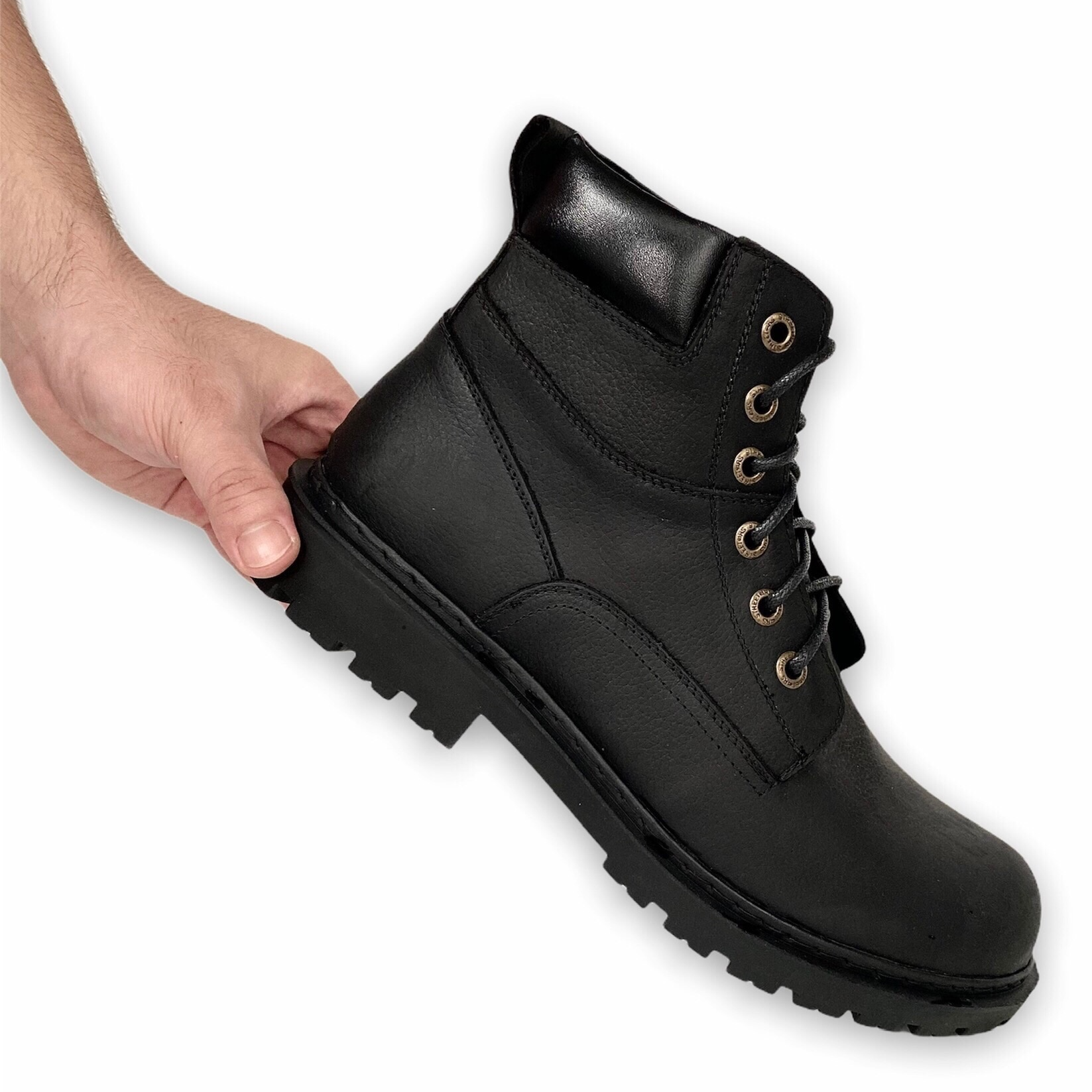 Giày Boots Nam Cổ Cao Da Bò Thật 100% Cao Cấp HN612 Đen Size 38 - 44
