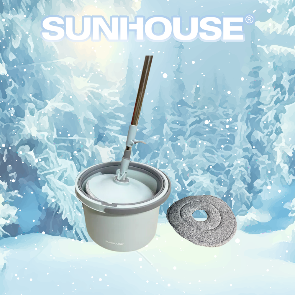 Bộ lau nhà xoay 360 độ thông minh 2 bông lau SUNHOUSE KS-CL235PB - Bảo hành 6 tháng - Hàng chính hãng