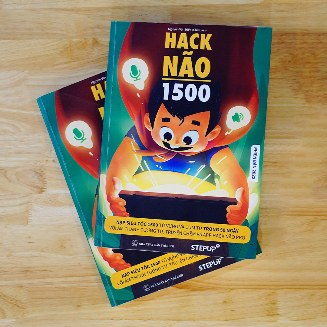 Sách - Hack Não 1500 (Phiên bản 2022) - Tặng App Hack Não Pro học phát âm miễn phí