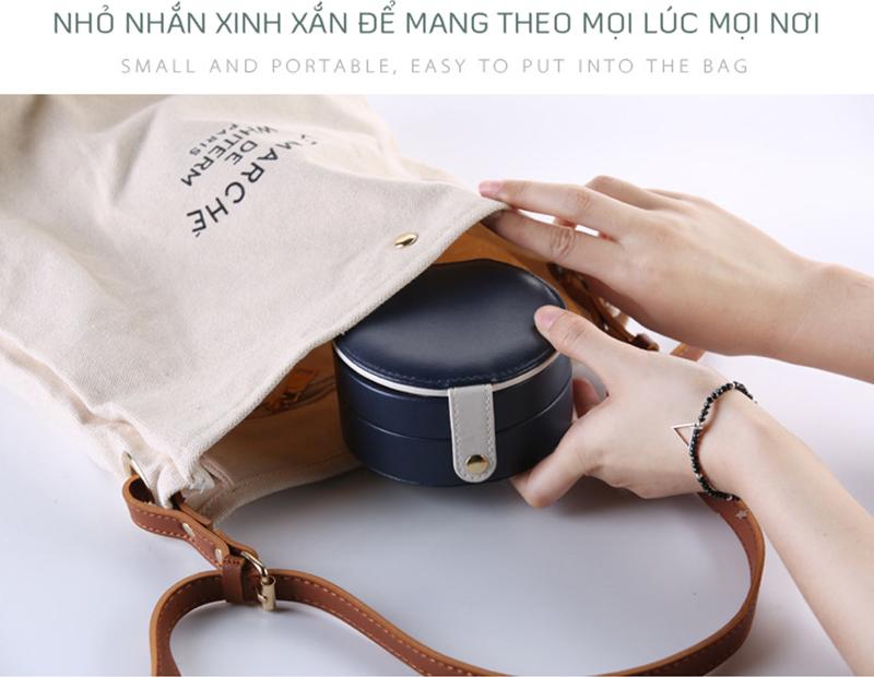 Hộp đựng trang sức cao cấp ALUVI AL502, 2 tầng, có chia năng đựng nữ trang, vàng cưới, bông tai, dây chuyền