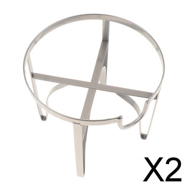 2xGlass Jar Drink Dispenser Metal Stand Basket Party Tea Wines Holder Silver M