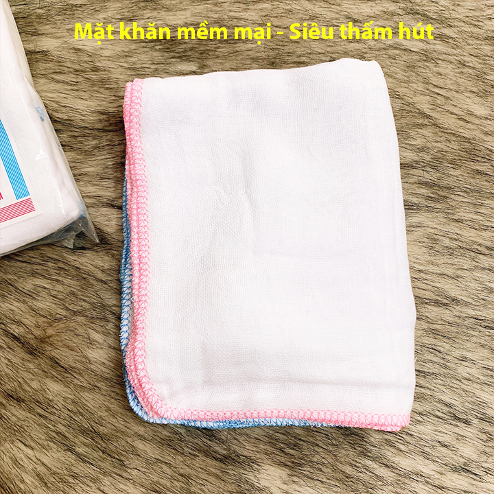 Khăn sữa cho bé Kiba siêu mềm siêu thấm 2 lớp, 3 lớp, 4 lớp kích thước 25x25cm – Set 10 khăn tiện lợi – KH005