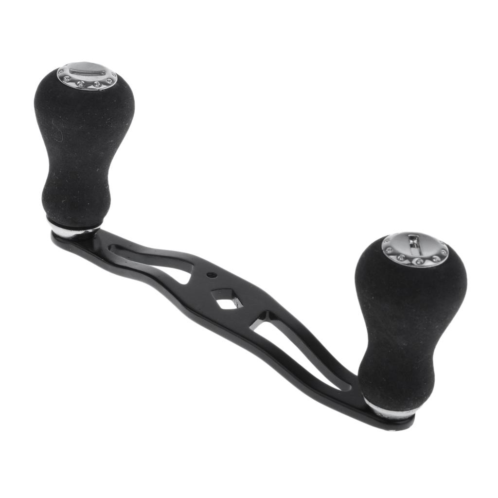 Aluminum Alloy Fishing Reel Handle DIY for Drum Raft Reel Replacement Black