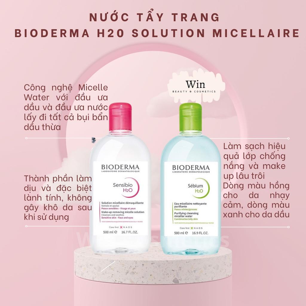 Nước tẩy trang Bio.der.ma Xanh Sébium H2O - Hồng Sensibio H2O 100ml, 500ml