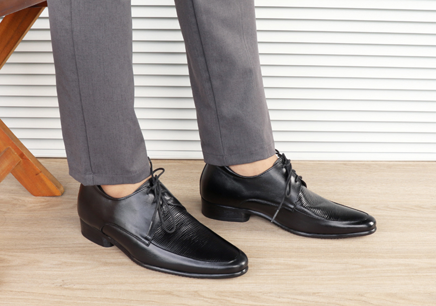 GIÀY TĂNG CHIỀU CAO GIÀY CAO DÀNH CHO NAM GIỚI S1002 ĐEN SỌC - CAO 6CM GIÀY ĐỘN NAM CAO VƯỢT TRỘI