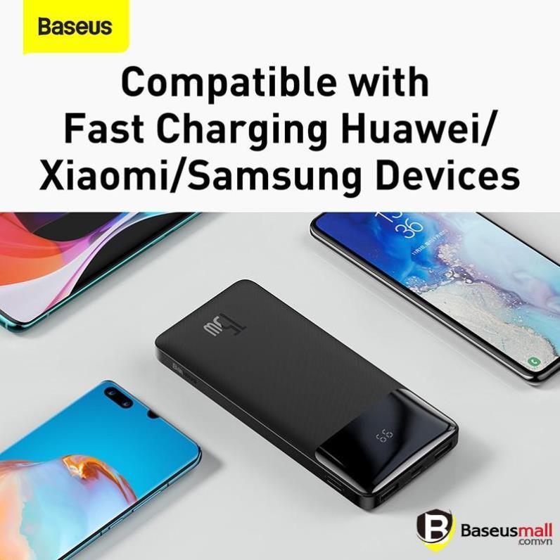 Baseus - Pin sạc dự phòng BiPow Digital Display Power Bank - (10.000/20.000/30.000)15W (Hàng chính hãng