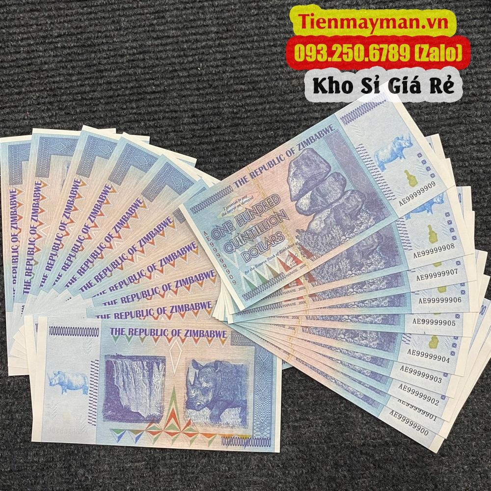 Tờ lưu niệm Zimbabwe 100 TRIỆU Tỷ  siêu khủng , cực độc làm quà tặng , lì xì Tết