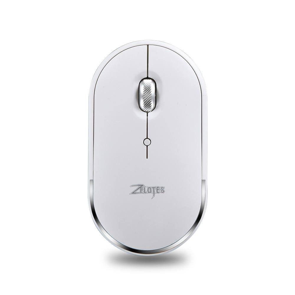 Chuột ZELOTES F11 Three Mode Wireless Mouse 2.4G BT 3.0 BT 5.0 với DPI có thể điều chỉnh Thay thế cho máy tính xách tay iPad PC - Màu trắng