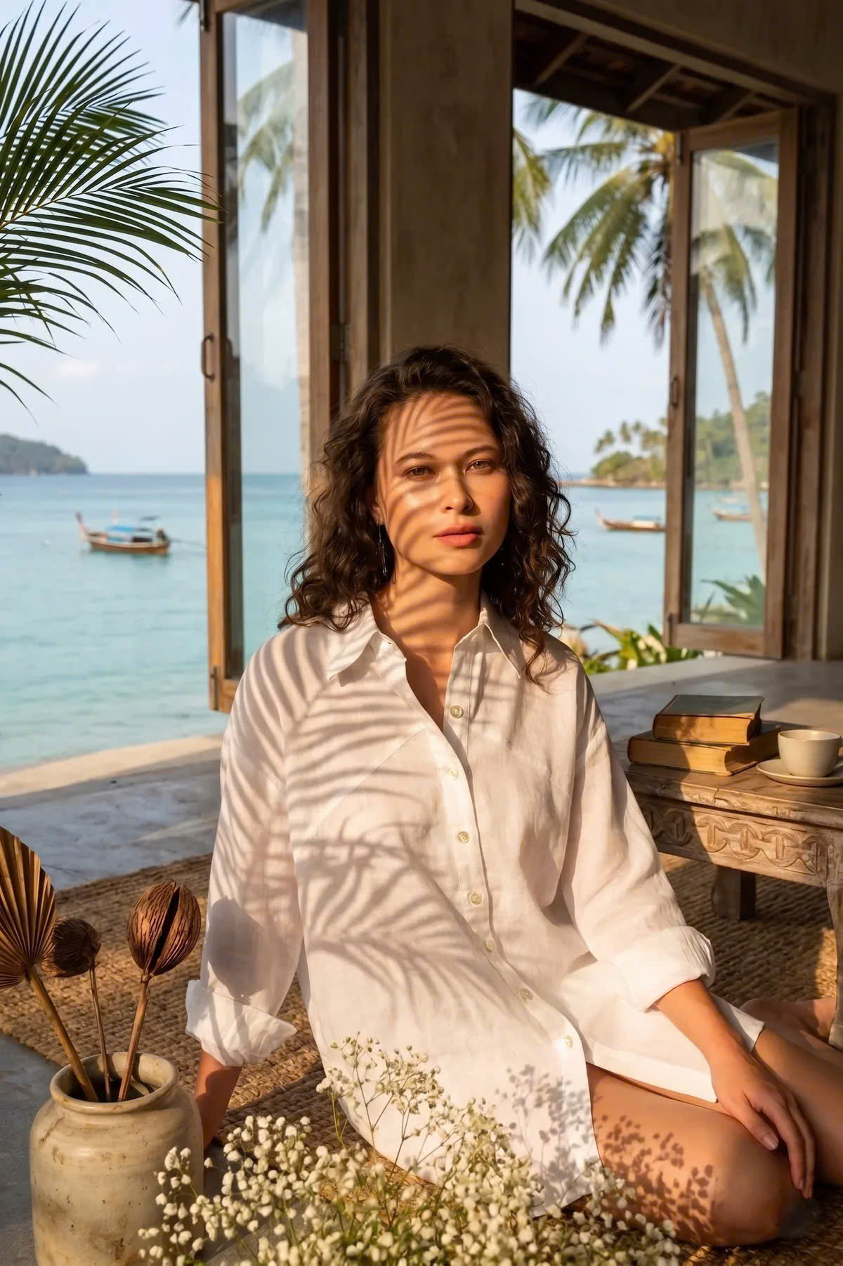 Áo Sơ Mi Oversize Linen Trắng Sương Top175 Thời trang Hity