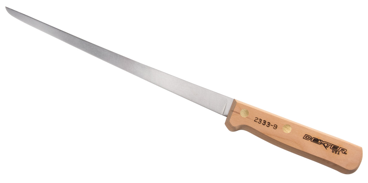 Dao Phi Lê Lọc Thịt Cá Lưỡi 230 mm Dẻo Bản Hẹp Thép Hợp Kim Cao Cấp, Chuôi Gỗ, Chính Hãng Mỹ Dexter Russell S2333-9