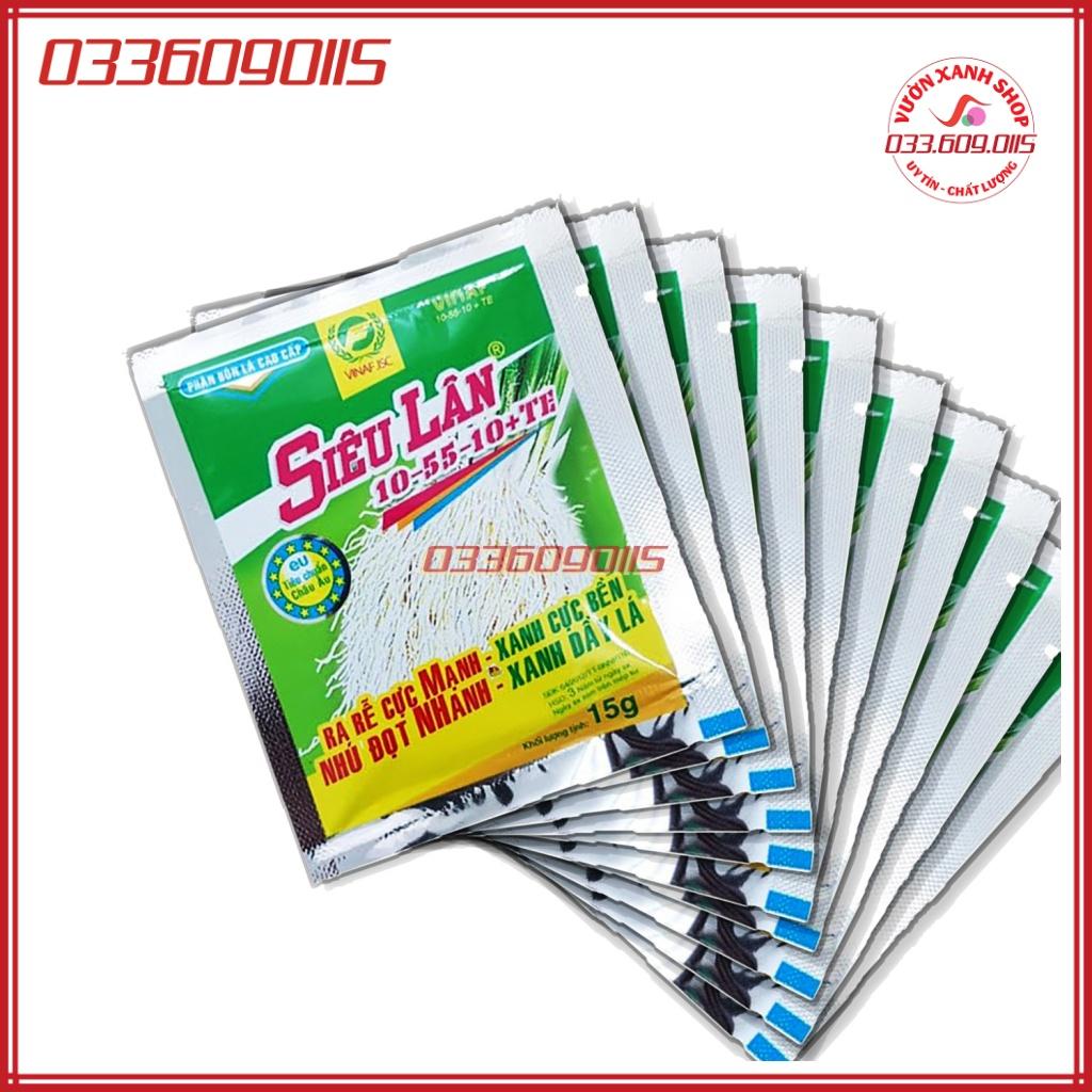 Combo 10 Siêu lân xanh 10-55-10+TE kích ra rễ và phân hóa mầm hoa,chống nghẹt rễ, vàng lá sinh lí, tăng tỉ lệ ra hoa, đậu quả
