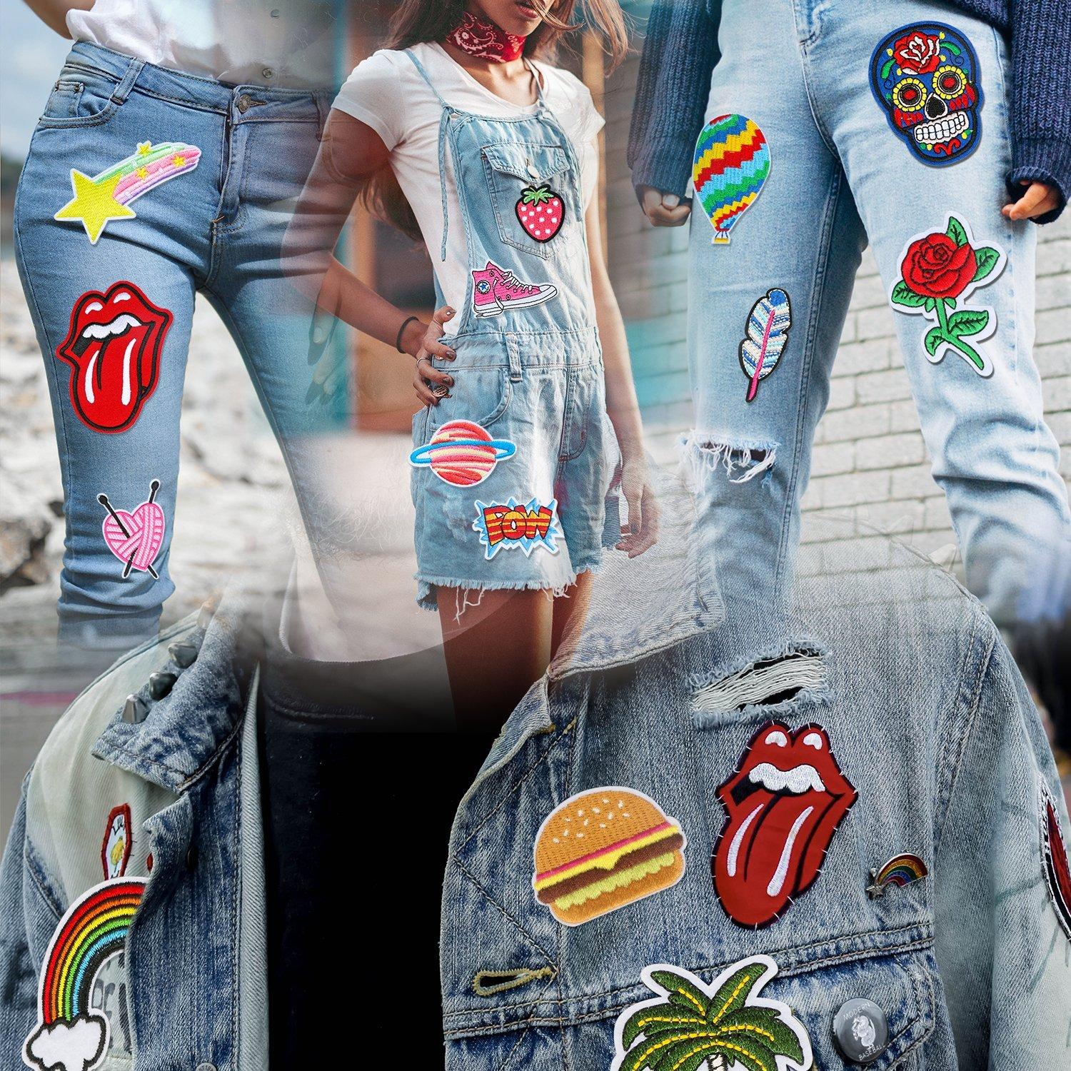 Miếng dán ủi, Quần áo Miếng dán ủi, 20 chiếc Miếng dán ủi hình hoa hồng cổ điển hoặc Miếng dán may cho quần áo Áo phông Quần jean Áo khoác