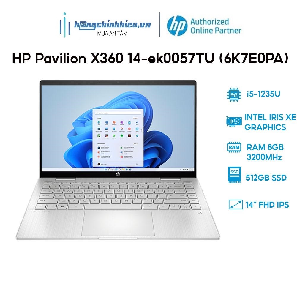 Laptop HP Pavilion X360 14-ek0057TU 6K7E0PA i5-1235U 8GB 512GB Intel Iris Xe Graphics W11 Hàng chính hãng