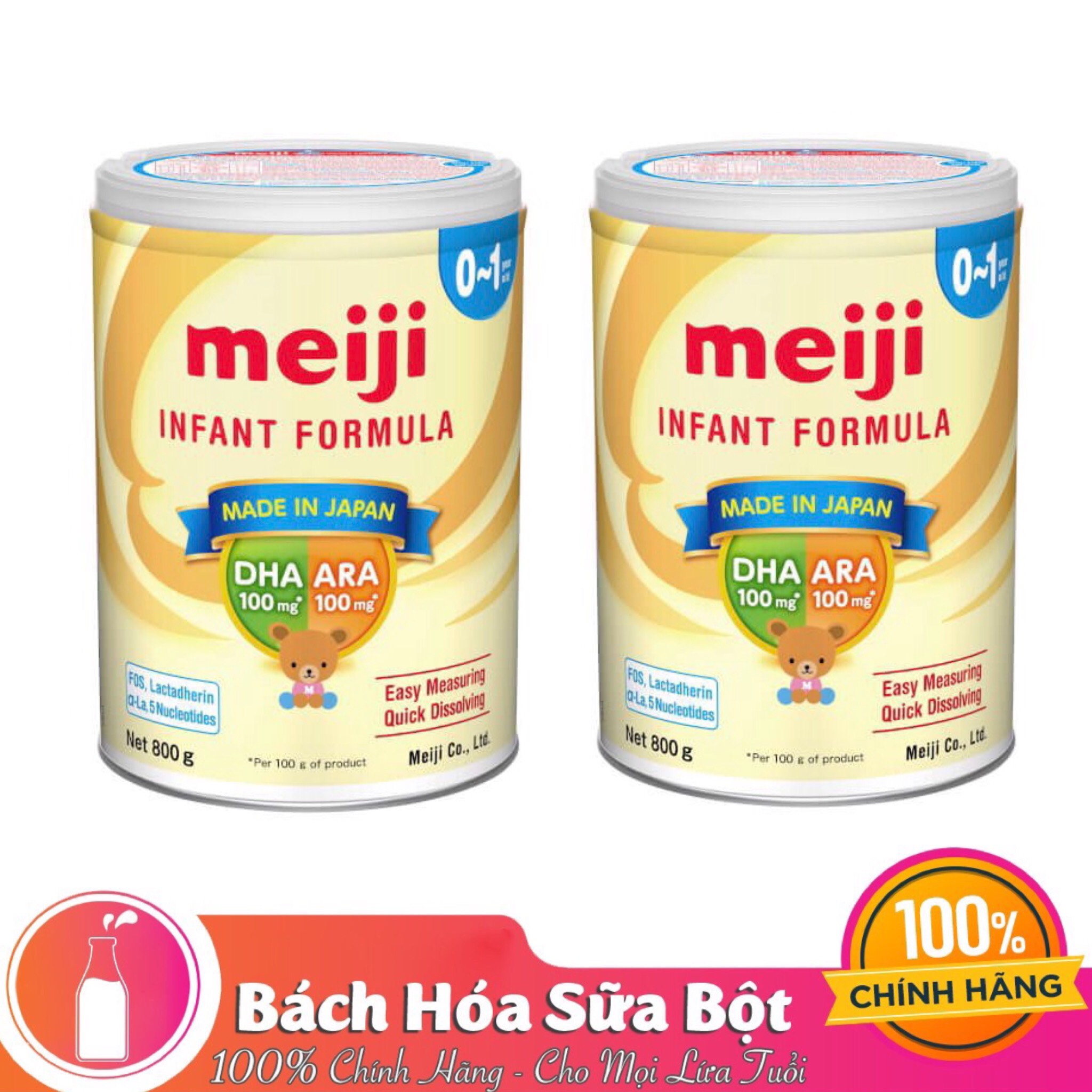 2 Hộp Sữa Bột Meiji 0-1 Infant Formula (800g)