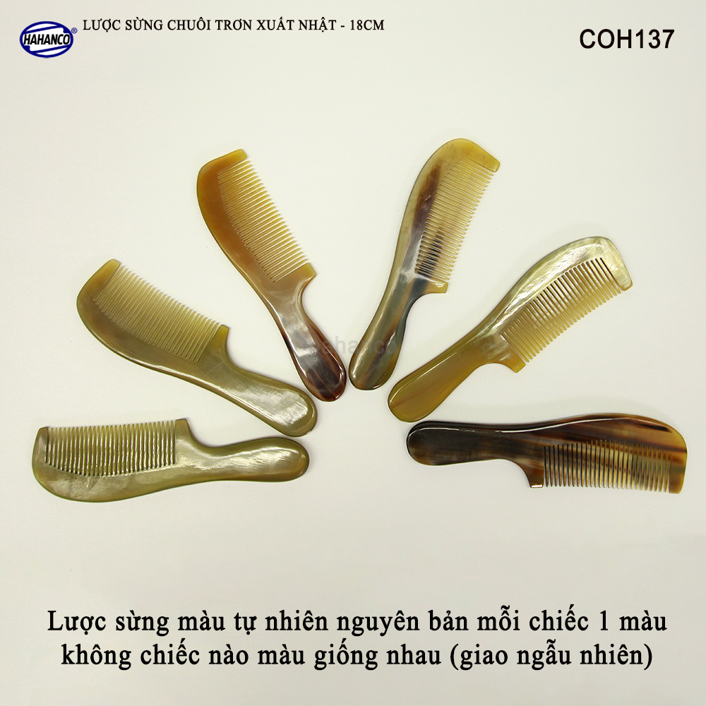 Lược sừng xuất Nhật COH137 - Lược chuôi trơn tru đơn giản tiện ích - Chăm sóc tóc