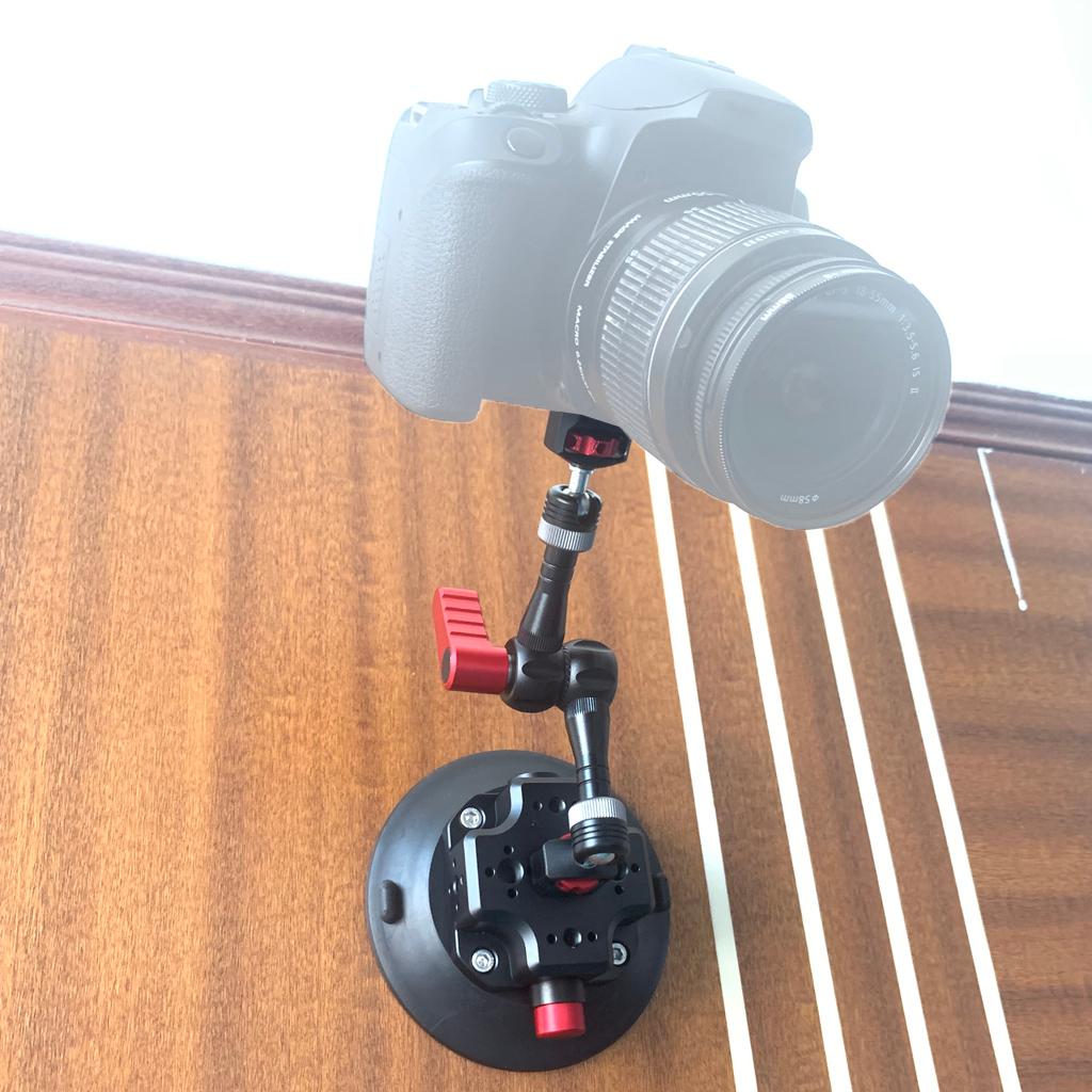 Tay máy bơm chân không Máy hút bụi với 1/4 3/8 "ARRI Định vị lỗ cho GoPro Insta360 Action Camera Bar