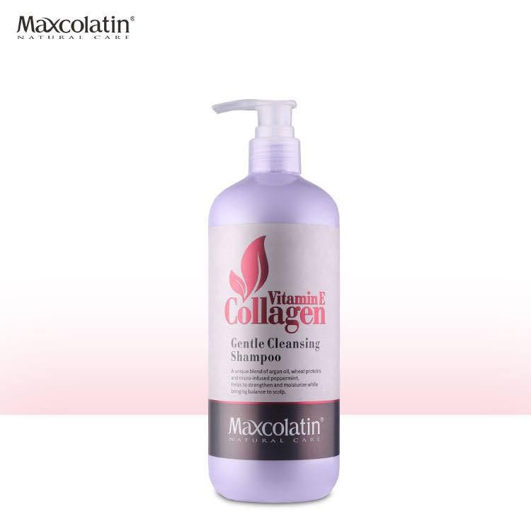 Dầu gội dưỡng ẩm Maxcolatin 500ml/800ml phục hồi hư tổn, bổ sung Keratin, Collagen và các vitamin giúp tóc chắc khỏe và bóng mềm tự nhiên